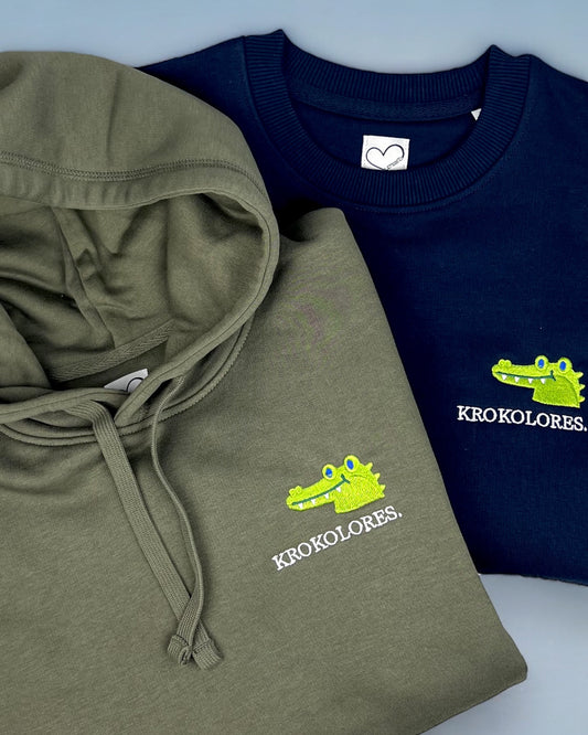 Hoodie - Krokolores. Kokolores - khaki-kroko