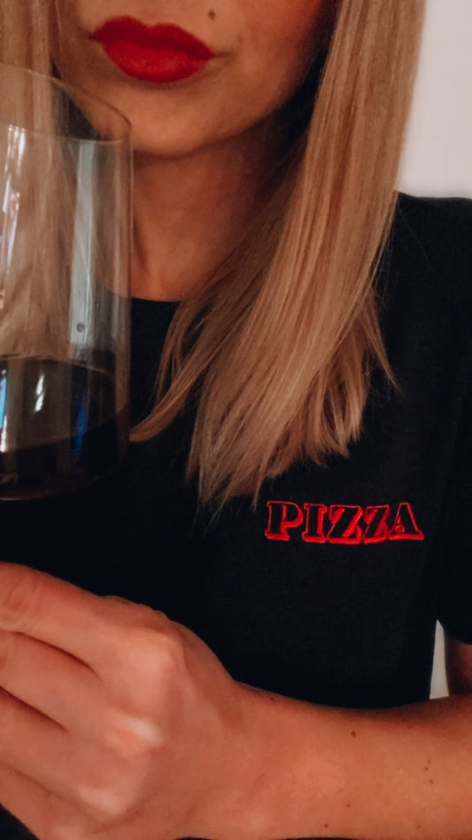 Shirt - Pizza - schwarz